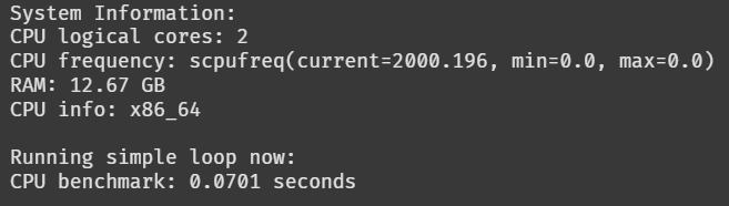 Result of CPU information on GPU runtime