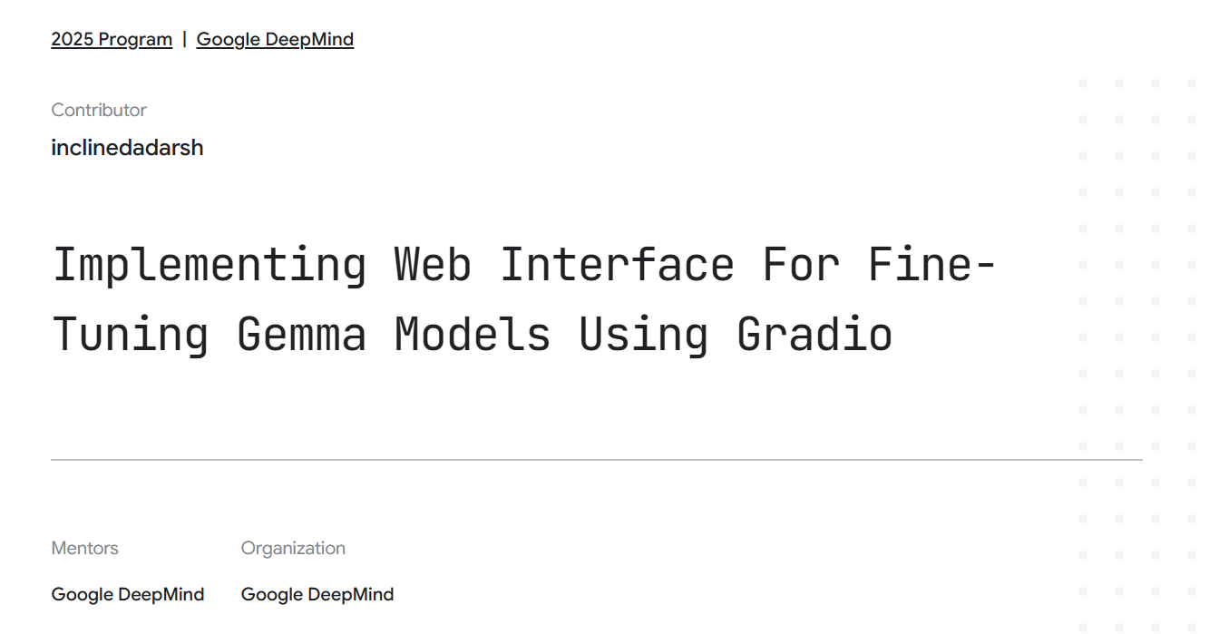 GSoC Project Screenshot